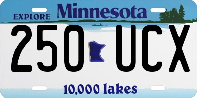 MN license plate 250UCX