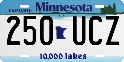 MN license plate 250UCZ