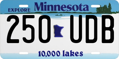 MN license plate 250UDB