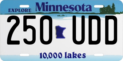 MN license plate 250UDD