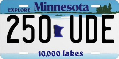 MN license plate 250UDE