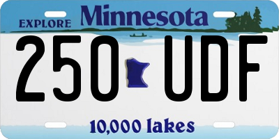 MN license plate 250UDF