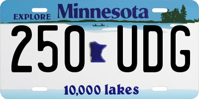 MN license plate 250UDG