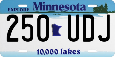 MN license plate 250UDJ