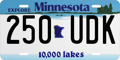 MN license plate 250UDK