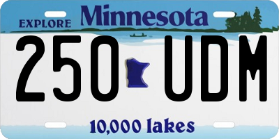 MN license plate 250UDM