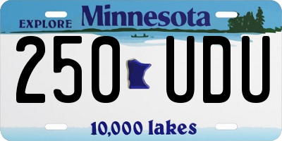 MN license plate 250UDU