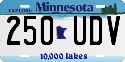 MN license plate 250UDV