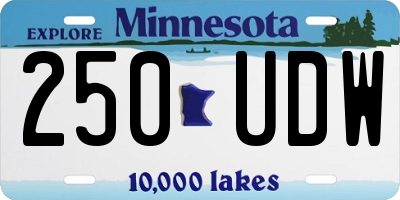 MN license plate 250UDW