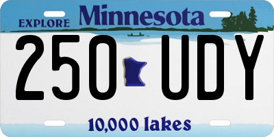 MN license plate 250UDY