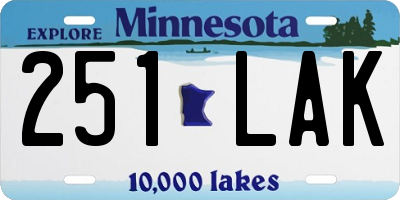 MN license plate 251LAK