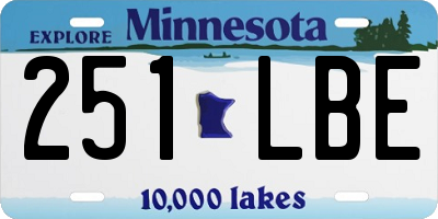 MN license plate 251LBE