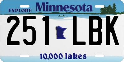 MN license plate 251LBK