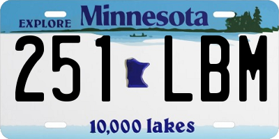 MN license plate 251LBM