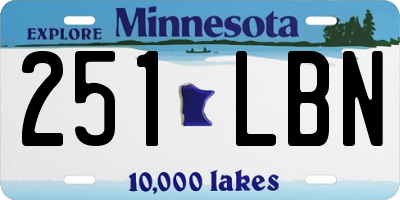 MN license plate 251LBN