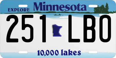 MN license plate 251LBO