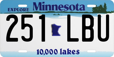 MN license plate 251LBU
