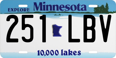 MN license plate 251LBV