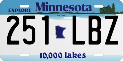 MN license plate 251LBZ