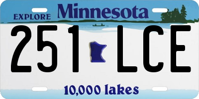 MN license plate 251LCE