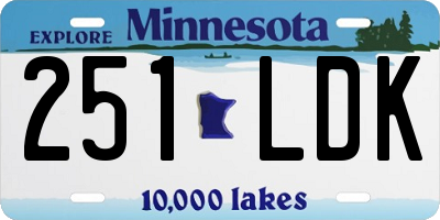 MN license plate 251LDK