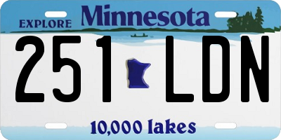 MN license plate 251LDN