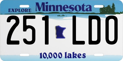 MN license plate 251LDO