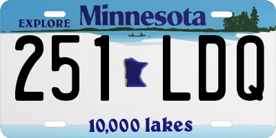 MN license plate 251LDQ