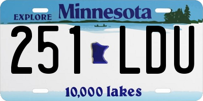 MN license plate 251LDU