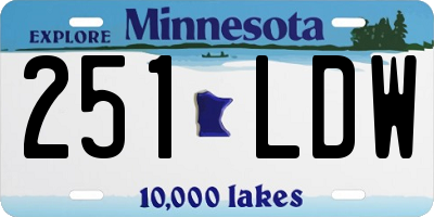 MN license plate 251LDW