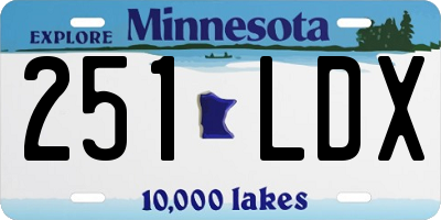 MN license plate 251LDX