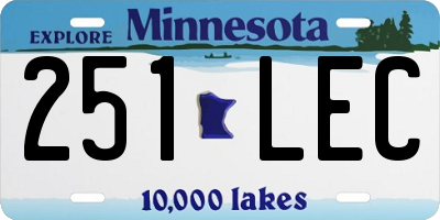 MN license plate 251LEC