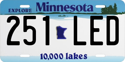 MN license plate 251LED