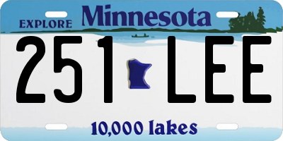 MN license plate 251LEE