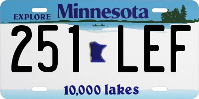 MN license plate 251LEF