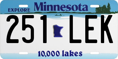 MN license plate 251LEK