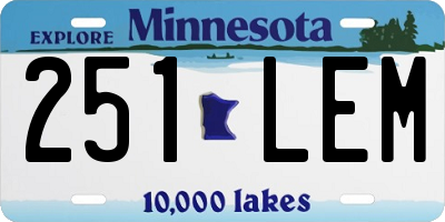 MN license plate 251LEM