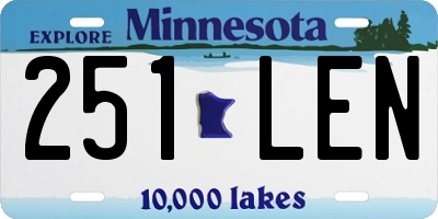 MN license plate 251LEN