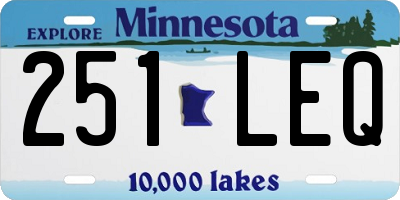 MN license plate 251LEQ