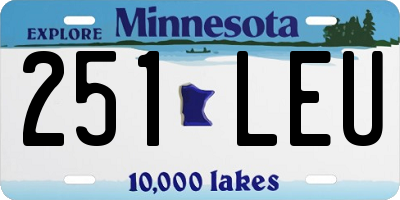MN license plate 251LEU