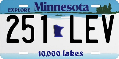 MN license plate 251LEV