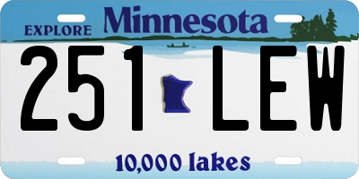 MN license plate 251LEW