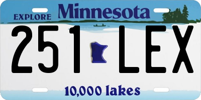 MN license plate 251LEX
