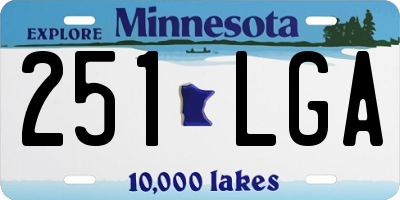 MN license plate 251LGA