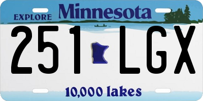 MN license plate 251LGX
