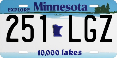 MN license plate 251LGZ
