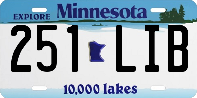 MN license plate 251LIB