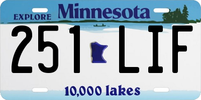 MN license plate 251LIF