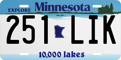 MN license plate 251LIK