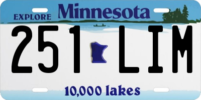 MN license plate 251LIM